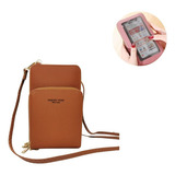 Bolsa Feminina Transversal Porta Celular Modelo Carteira Cor Chocolate