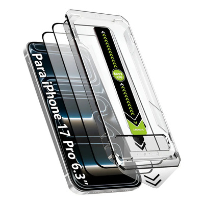 USDILU 2 Pzs Mica Cristal Templado Para iPhone 17 Pro 6.3 Pulgadas Protector Pantalla Fácil Instalación Sin Polvo Sin Burbujas Hd Antihuellas Resistente a los Impactos Arañazos | MercadoLibre