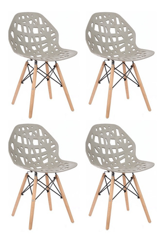 Juego De 4 Sillas De Diseño Eames Akron