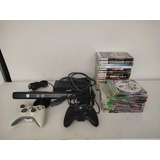 2 Controle Xobox 360 + Fonte De Console+ Kinect E Jogos