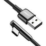 Cable Usb A Usb C, Negro/90 Grados/6.6 Pies