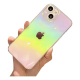 Funda Colores Tornasol Con Protector De Camara Para iPhone