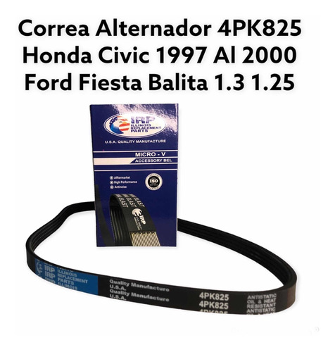 Correa 4pk825 Alternador Ford Fiesta Balita 1.3 1.25  Foto 7
