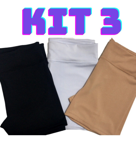 Kit 3 Shorts Liso P/ Usar Embaixo Roupa/vestido/saia Nude