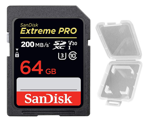 Sandisk Cartão De Memória 64gb Cartão Sdxc Extreme Pro+case