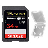 Sandisk Cartão De Memória 64gb Cartão Sdxc Extreme Pro+case