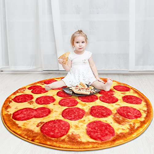 Alfombra De Pizza Niños De 5x5 Pies, Alfombra Redonda ...