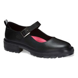 Zapato Primaria Pr20863w Plantilla Confort Flat Liso Negro