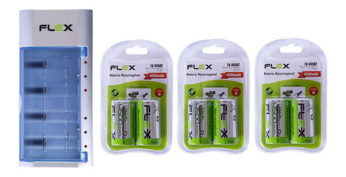 Kit Carregador Aplicador Herbicida + 6 Pilhas Flex Rec.