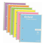 Oxford 63757 Cuaderno En Espiral, Paquete De 6, 1 Tema