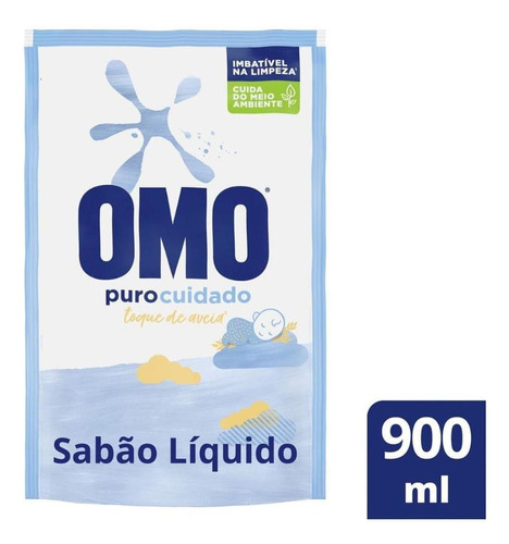 Lava Roupas Líquido Omo Puro Cuidado Sachê 900 Ml