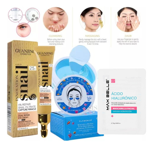 Pack Contorno De Ojos Parche Anti Fatiga +  Crema Roll-on