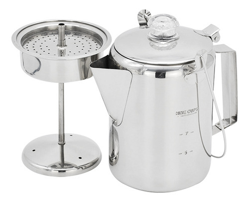 Cafetera, Olla, Cocina, 1,2 L, Acero, 9, Percoladora Exterio