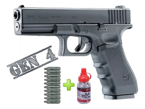 Pistola Aire Comp. Umarex Glock 17 Gen 4 Blowback + Kit Bbs