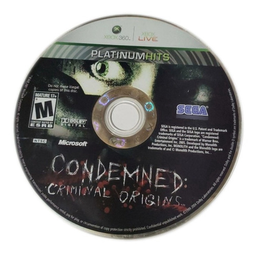 Condemned Criminal Origins Xbox 360 Usado Blakhelmet C