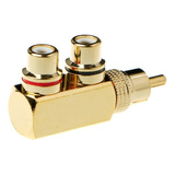 Divisor O Conector Rca De 1 Macho A 2 Hembras, Conector A