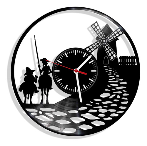 Reloj De Pared Elaborado En Disco Lp Ref. Quijote