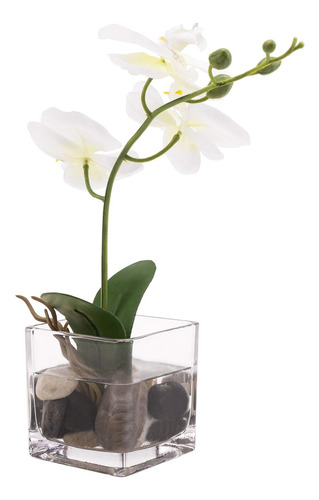 Mini Arreglo Floral De Orquídea Phalaenopsis De Seda Artific