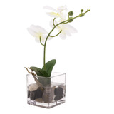 Mini Arreglo Floral De Orquídea Phalaenopsis De Seda Artific