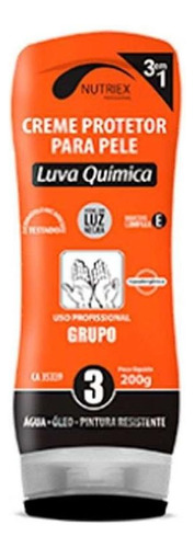 Luva Química Para Pele Creme Protetor Grupo 3 - 200g Nutriex