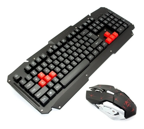 Combo Gamer Metálico  Teclado + Mouse Inalámbrico