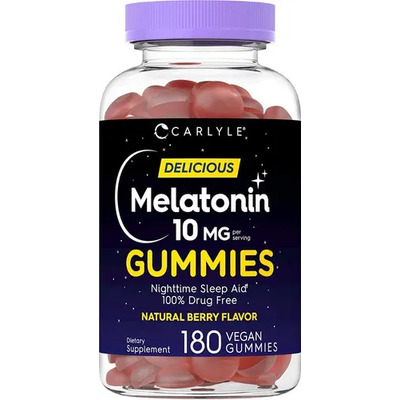 Carlyle Gomitas de melatonina de 10 mg | 180 unidades Sabor a bayas | Vegano | Envío gratis