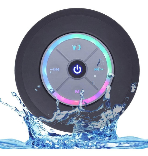 Parlante Bluetooth Ducha Waterproof Inalámbrico Con Luz Led