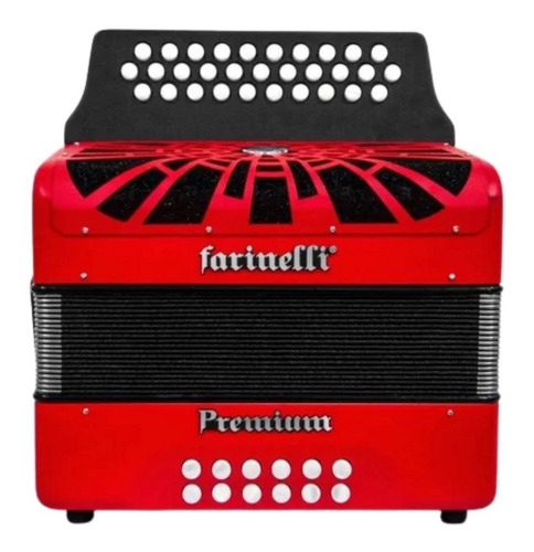 Acordeon Fa Rojo 3 Registros Farinelli Premium 3012frhg Full