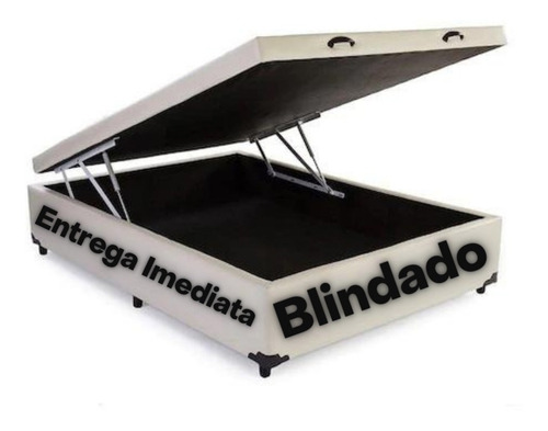 Cama Box Bau Casal Blindado 138x188x42 - Premium E Fechada 