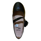 Zapatos Chatitas Niña H&m Negro Con Flor Simil Charol T29