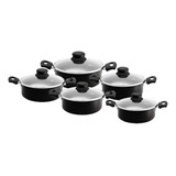 Conjunto De Panela Arnix Caçarola 5 Peças Antiaderente Teflon Cor Preto