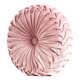 Cojín Velvet Redondo Diametro 38 Cm Color Rosa Velvet 1u