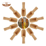 10pcs Mini Cucharas De Madera Especias Leche En Polvo Cuchar