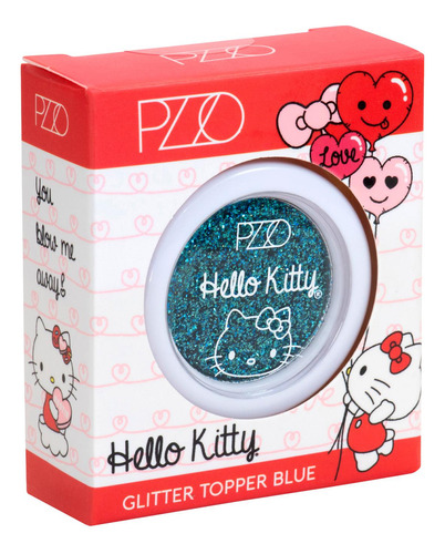 Glitter Topper Blue Hello Kitty | Petrizzio
