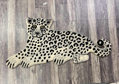 Alfombra Leopardo Blanco Lana Persa 45x90cm Kreatex