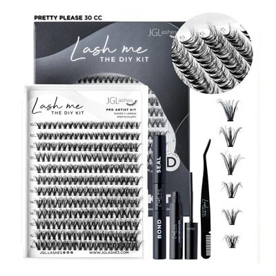 Jglashes Lash Me. Pro Artist Kit Extensiones De Pestañas Diy Color Pretty please 30cc Bond negro Espesor 1 mm Largo 10 mm Tipo de curvatura D | Envío gratis