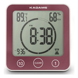 Kadams Reloj De Pared Digital Para Baño, Ducha, Cocina, Temp