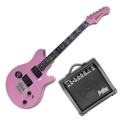 Paquete Guitarra Electrica Series Jethro By Steelpro 073-sk Color PINK BINDING BLACK Orientación de la mano Diestro | Meses sin interés