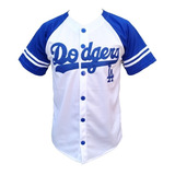 Jersey Playera De Beisbol Dodgers Blanca Bordada