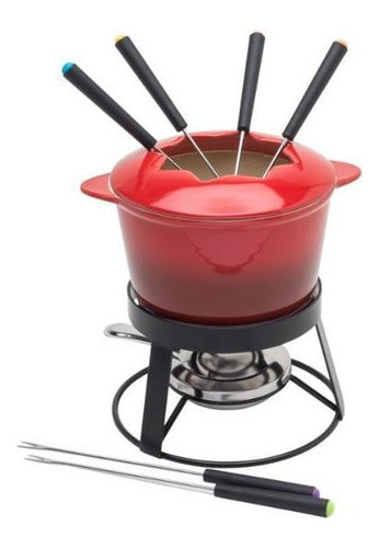 Aparelho P/ Fondue Aço Inox E Cerâmica 10 Peças Bon Gourmet