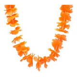 X24 Collar Hawaiano De Flores Carnaval Carioca Color Naranja