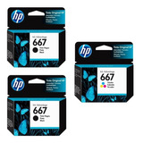 Pack Original Hp 667 De 2 Piezas Negro Y 1 Pieza Tricolor