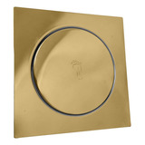 Ralo Click 15x15 Dourado Aço Inox Quadrado Ralo Inteligente Box Banheiro