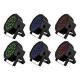 6 Cañon Par Led 18x3 W Full Color 3 En 1 Iluminación (6 Pz)