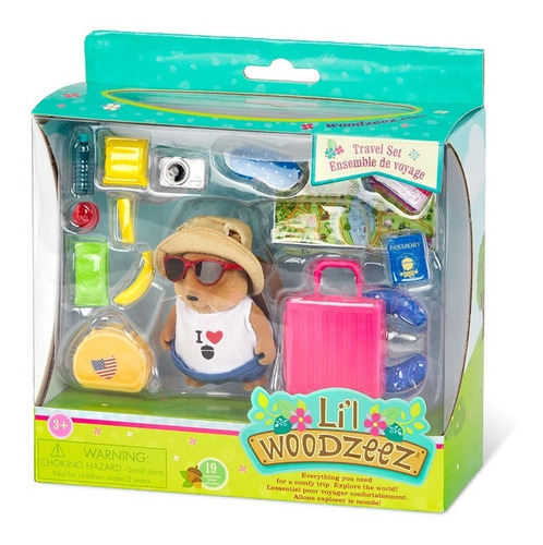 Lil Woodzeez 6589 Set Juego De Viaje Con Figura De Ardilla