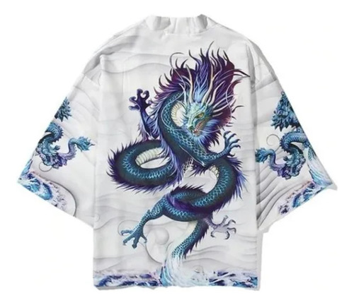 Kimono Dragón Saco Asiático Moderno Para Fiesta O Evento