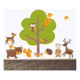 Vinilo Árbol Infantil Animales Deco