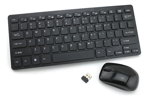 Kit Mini Teclado Mouse Sem Fio Wireless Notebook Ultrafino