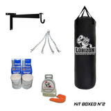 Kit Boxeo Bolsa Con Relleno+ Bucal+ Vendas+ Soporte Box