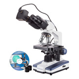 Microscopio Binocular De Laboratorio 40x-2500x Led Amscope